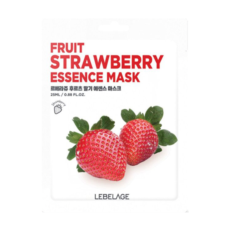 Тканинна маска для обличчя Lebelage Fruit Strawberry Essence Mask з екстрактом полуниці, 25 мл